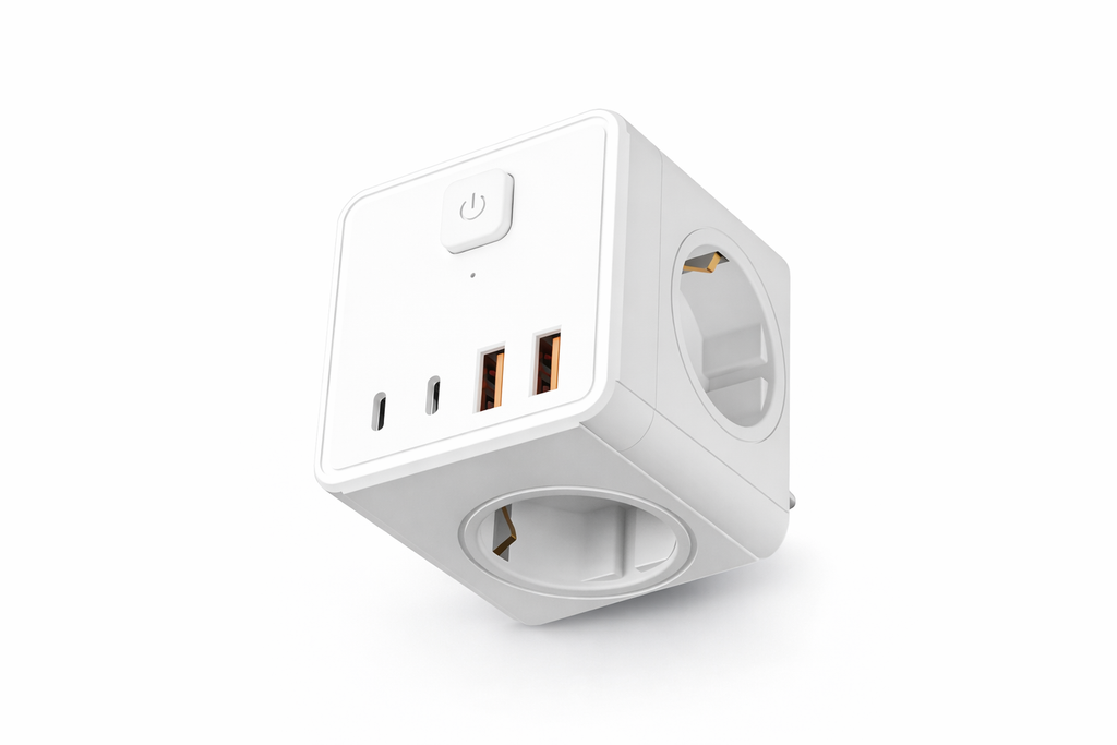 Rallonge multiprise 7 en 1 avec USB et USB-C