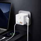 Rallonge multiprise 7 en 1 avec USB et USB-C