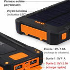 Batterie externe recharge solaire 80.000mAh
