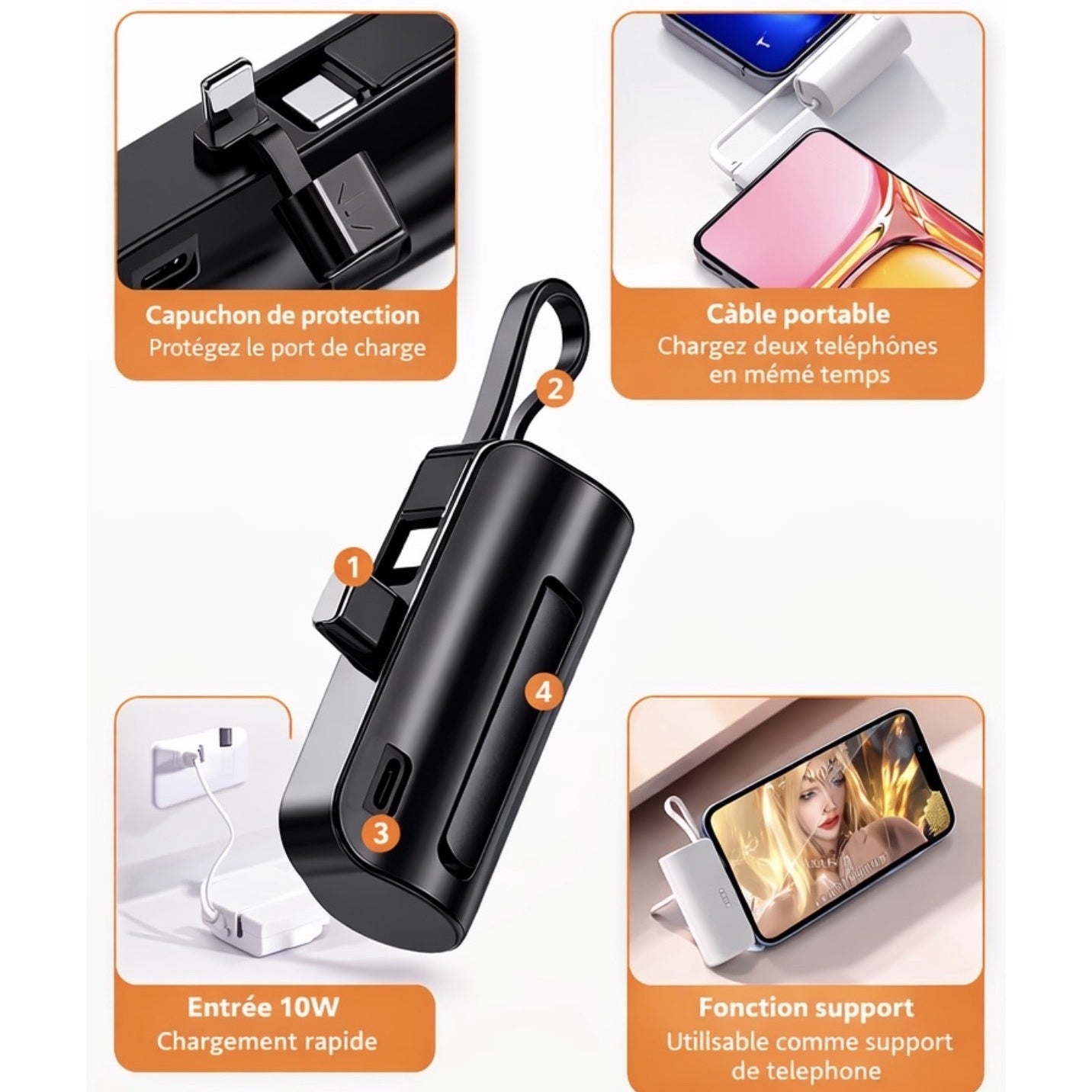 Batterie externe Plug&Play 20.000mAh