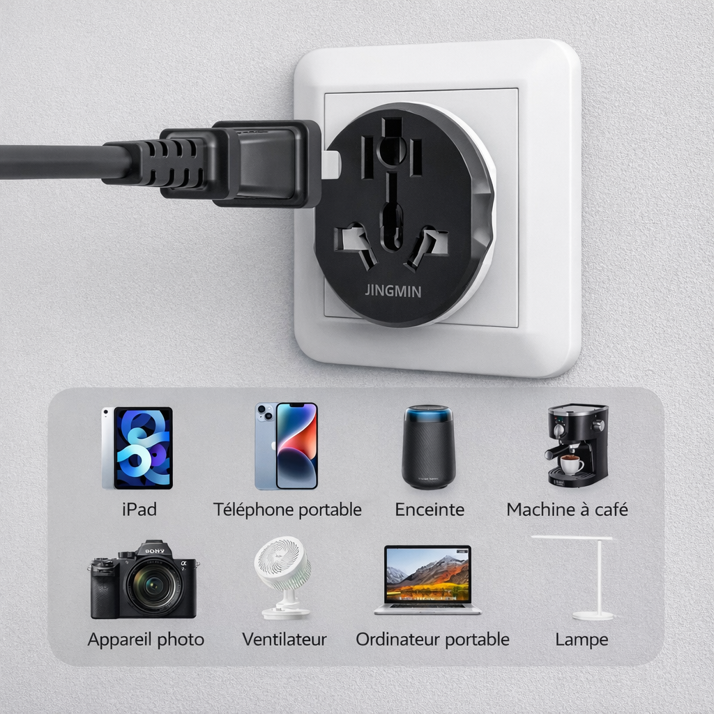 Adaptateur de Prise Universel Encastré