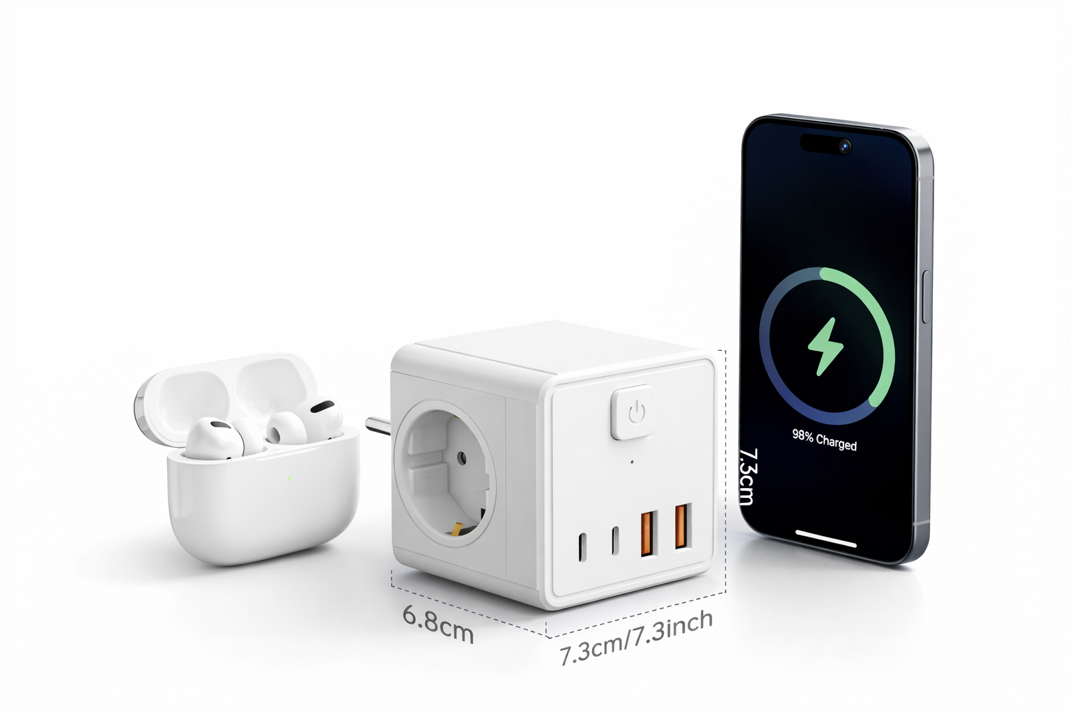 Rallonge multiprise 7 en 1 avec USB et USB-C