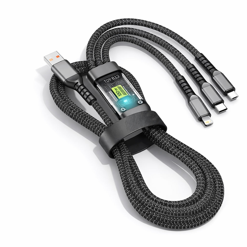 Chargeur multiple USB vers USB-C micro USB et Lightning 100 W