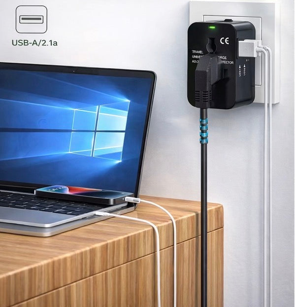 Adaptateur de Voyage Universel USB et USB-C 30W